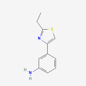 molecular formula C11H12N2S B11815612 3-(2-Ethylthiazol-4-yl)aniline 