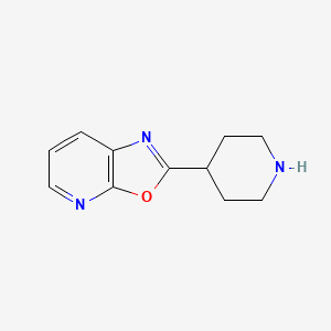 molecular formula C11H13N3O B11815701 2-(Piperidin-4-yl)oxazolo[5,4-b]pyridine 