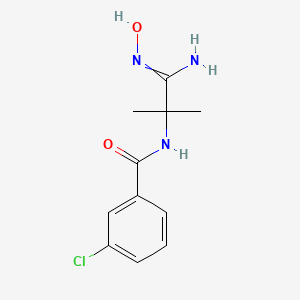 molecular formula C11H14ClN3O2 B11815741 N-(1-amino-1-hydroxyimino-2-methylpropan-2-yl)-3-chlorobenzamide 
