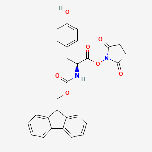 molecular formula C28H24N2O7 B11815755 (S)-2,5-Dioxopyrrolidin-1-yl 2-((((9H-fluoren-9-yl)methoxy)carbonyl)amino)-3-(4-hydroxyphenyl)propanoate 