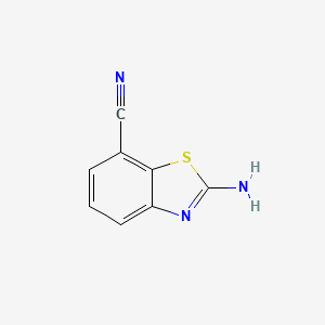 molecular formula C8H5N3S B11815758 2-Aminobenzo[d]thiazole-7-carbonitrile 