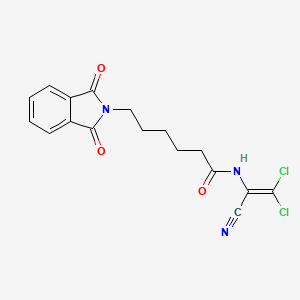 molecular formula C17H15Cl2N3O3 B11815783 N-(2,2-Dichloro-1-cyanoeth-1-en-1-yl)-6-(1,3-dioxo-2,3-dihydro-1H-isoindol-2-yl)hexanamide 