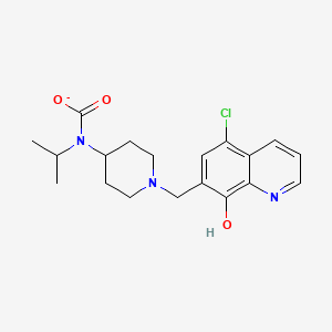 molecular formula C19H23ClN3O3- B11815797 N-[1-[(5-chloro-8-hydroxyquinolin-7-yl)methyl]piperidin-4-yl]-N-propan-2-ylcarbamate 