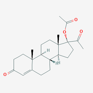 molecular formula C₂₃H₃₂O₄ B118158 Pregn-4-ene-3,20-dione, 17-(acetyloxy)- CAS No. 302-23-8