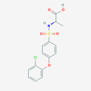 molecular formula C15H14ClNO5S B11815818 Alanine,N-[[4-(2-chlorophenoxy)phenyl]sulfonyl]- 