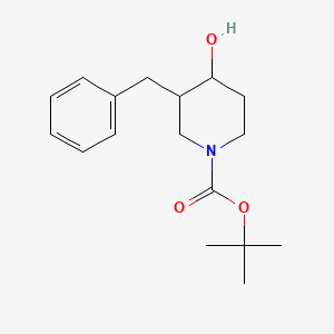molecular formula C17H25NO3 B11815827 trans-tert-Butyl 3-benzyl-4-hydroxypiperidine-1-carboxylate 