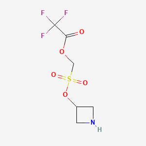 molecular formula C6H8F3NO5S B11815875 Azetidin-3-yloxysulfonylmethyl 2,2,2-trifluoroacetate 