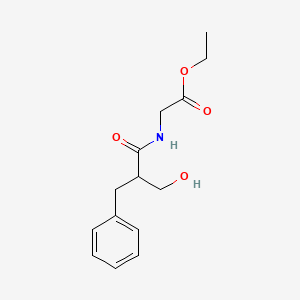 molecular formula C14H19NO4 B11815910 Ethyl 2-(2-benzyl-3-hydroxypropanamido)acetate 