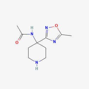 molecular formula C10H16N4O2 B11815919 N-(4-(5-Methyl-1,2,4-oxadiazol-3-yl)piperidin-4-yl)acetamide 