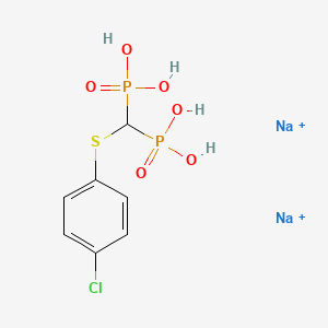 molecular formula C7H9ClNa2O6P2S+2 B11815928 disodium;[(4-chlorophenyl)sulfanyl-phosphonomethyl]phosphonic acid 