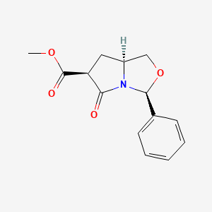 molecular formula C14H15NO4 B11815960 methyl (3S,6S,7aS)-5-oxo-3-phenyl-3,6,7,7a-tetrahydro-1H-pyrrolo[1,2-c][1,3]oxazole-6-carboxylate 