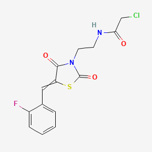 molecular formula C14H12ClFN2O3S B11816020 2-chloro-N-[2-[5-[(2-fluorophenyl)methylidene]-2,4-dioxo-1,3-thiazolidin-3-yl]ethyl]acetamide 