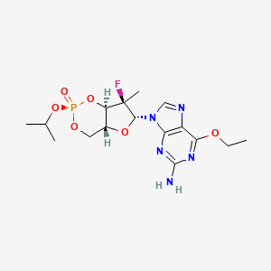 molecular formula C16H23FN5O6P B1181603 Guanosine, 2'-deoxy-6-O-ethyl-2'-fluoro-2'-methyl-, cyclic 3',5'-(1-methylethyl (R)-phosphate), (2'R)- CAS No. 1199809-32-9