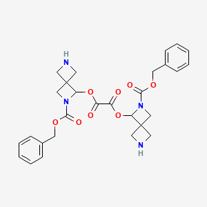 molecular formula C28H30N4O8 B11816033 Bis(2-phenylmethoxycarbonyl-2,6-diazaspiro[3.3]heptan-3-yl) oxalate 