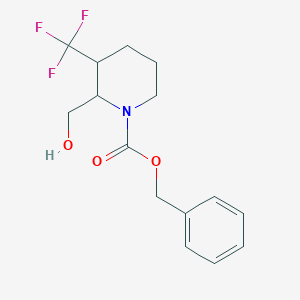 molecular formula C15H18F3NO3 B11816082 rel-Benzyl (2R,3S)-2-(hydroxymethyl)-3-(trifluoromethyl)piperidine-1-carboxylate 