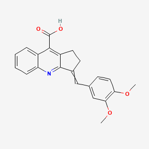 molecular formula C22H19NO4 B11816111 3-(3,4-Dimethoxy-benzylidene)-2,3-dihydro-1H-cyclopenta[b]quinoline-9-carboxylic acid 