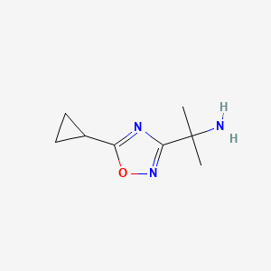 molecular formula C8H13N3O B11816131 2-(5-Cyclopropyl-1,2,4-oxadiazol-3-yl)propan-2-amine 