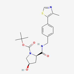 molecular formula C21H27N3O4S B11816181 tert-butyl (2R,4R)-4-hydroxy-2-[[4-(4-methyl-1,3-thiazol-5-yl)phenyl]methylcarbamoyl]pyrrolidine-1-carboxylate 