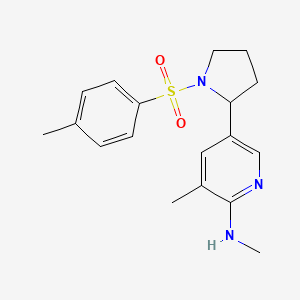 molecular formula C18H23N3O2S B11816193 N,3-Dimethyl-5-(1-tosylpyrrolidin-2-yl)pyridin-2-amine 