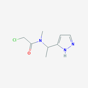molecular formula C8H12ClN3O B11816226 N-(1-(1H-Pyrazol-3-yl)ethyl)-2-chloro-N-methylacetamide 