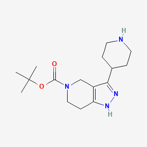 molecular formula C16H26N4O2 B11816275 tert-butyl 3-(piperidin-4-yl)-2H,4H,5H,6H,7H-pyrazolo[4,3-c]pyridine-5-carboxylate 