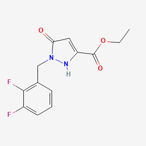 molecular formula C13H12F2N2O3 B11816302 Ethyl 1-(2,3-difluorobenzyl)-5-hydroxy-1H-pyrazole-3-carboxylate 
