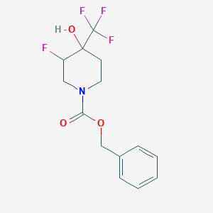 molecular formula C14H15F4NO3 B11816310 Benzyl 3-fluoro-4-hydroxy-4-(trifluoromethyl)piperidine-1-carboxylate 