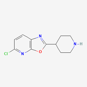molecular formula C11H12ClN3O B11816327 5-Chloro-2-(piperidin-4-yl)oxazolo[5,4-b]pyridine 