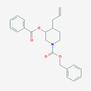 molecular formula C23H25NO4 B11816341 Benzyl 3-benzoyloxy-4-prop-2-enylpiperidine-1-carboxylate 
