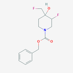 molecular formula C14H17F2NO3 B11816385 benzyl 3-fluoro-4-(fluoromethyl)-4-hydroxypiperidine-1-carboxylate 