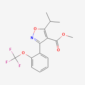 molecular formula C15H14F3NO4 B11816537 Methyl 5-isopropyl-3-(2-(trifluoromethoxy)phenyl)isoxazole-4-carboxylate CAS No. 1097776-52-7