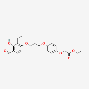 molecular formula C24H30O7 B11816588 Ethyl 2-(4-(3-(4-acetyl-3-hydroxy-2-propylphenoxy)propoxy)phenoxy)acetate 