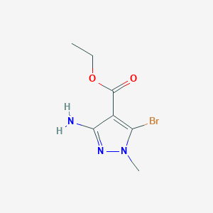 molecular formula C7H10BrN3O2 B11816736 Ethyl 3-amino-5-bromo-1-methyl-1H-pyrazole-4-carboxylate CAS No. 1017802-90-2