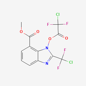 molecular formula C12H6Cl2F4N2O4 B11816744 methyl 2-(chlorodifluoromethyl)-1H-benzo[d]imidazole-7-carboxylate 2-chloro-2,2-difluoroacetate 