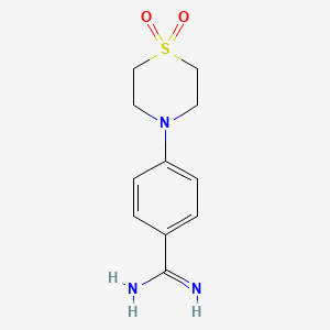 molecular formula C11H15N3O2S B11816748 4-(1,1-Dioxidothiomorpholino)benzimidamide 