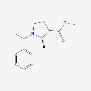molecular formula C15H21NO2 B11816831 methyl (2S)-2-methyl-1-(1-phenylethyl)pyrrolidine-3-carboxylate 