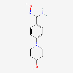 molecular formula C12H17N3O2 B11816858 N'-hydroxy-4-(4-hydroxypiperidin-1-yl)benzenecarboximidamide 