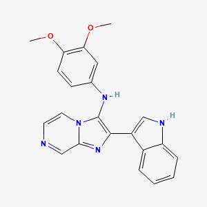 molecular formula C22H19N5O2 B1181686 N-(3,4-dimethoxyphenyl)-2-(1H-indol-3-yl)imidazo[1,2-a]pyrazin-3-amine 