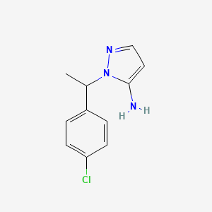molecular formula C11H12ClN3 B11816907 1-(1-(4-Chlorophenyl)ethyl)-1H-pyrazol-5-amine 