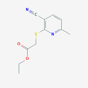molecular formula C11H12N2O2S B11816947 Ethyl 2-((3-cyano-6-methylpyridin-2-yl)thio)acetate 
