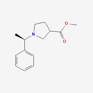 molecular formula C14H19NO2 B11817072 methyl 1-[(1R)-1-phenylethyl]pyrrolidine-3-carboxylate 