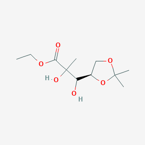 molecular formula C11H20O6 B11817129 ethyl 3-[(4R)-2,2-dimethyl-1,3-dioxolan-4-yl]-2,3-dihydroxy-2-methylpropanoate 
