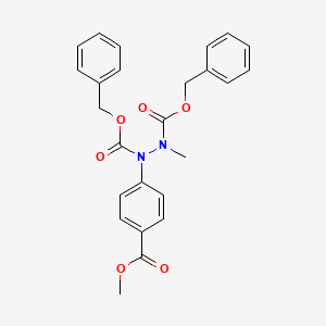 molecular formula C25H24N2O6 B11817218 Dibenzyl 1-(4-(methoxycarbonyl)phenyl)-2-methylhydrazine-1,2-dicarboxylate 