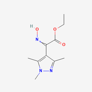 molecular formula C10H15N3O3 B11817276 Ethyl 2-hydroxyimino-2-(1,3,5-trimethylpyrazol-4-yl)acetate 