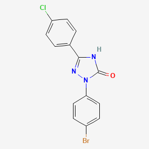 molecular formula C14H9BrClN3O B11817323 2-(4-Bromophenyl)-5-(4-chlorophenyl)-1H-1,2,4-triazol-3(2H)-one 
