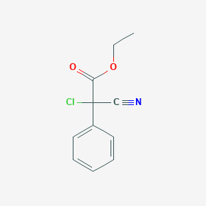 molecular formula C11H10ClNO2 B11817344 Ethyl 2-chloro-2-cyano-2-phenylacetate 