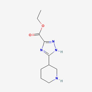 molecular formula C10H16N4O2 B11817405 Ethyl5-(piperidin-3-yl)-1H-1,2,4-triazole-3-carboxylate 