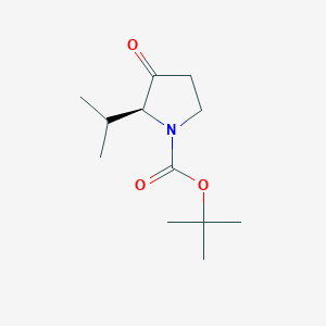 molecular formula C12H21NO3 B11817440 tert-Butyl (2S)-3-oxo-2-(propan-2-yl)pyrrolidine-1-carboxylate 