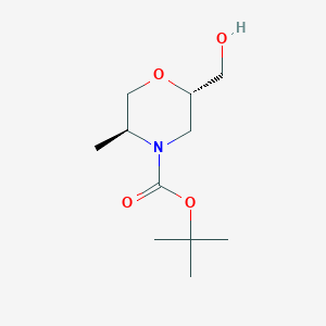 molecular formula C11H21NO4 B11817532 tert-Butyl (2S,5S)-2-(hydroxymethyl)-5-methylmorpholine-4-carboxylate 