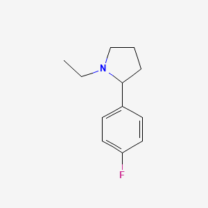 molecular formula C12H16FN B11817585 1-Ethyl-2-(4-fluorophenyl)pyrrolidine 